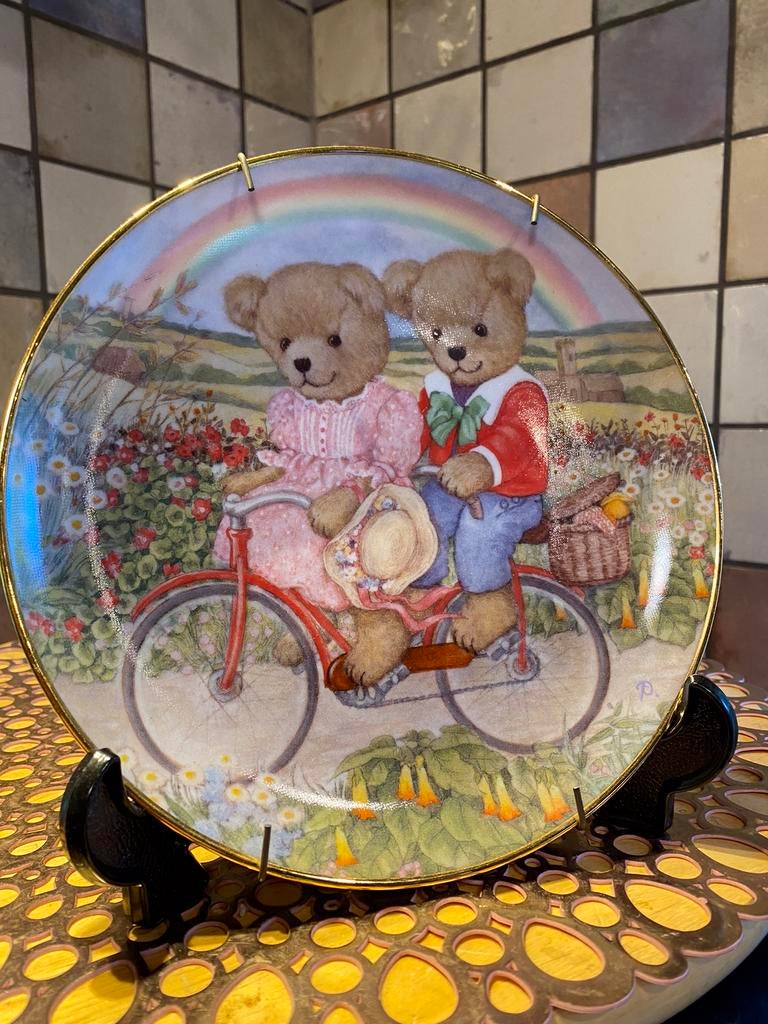 The Franklin Mint,Heirloom Collection,”Tandem Teddies”sierbo, Ophalen of Verzenden