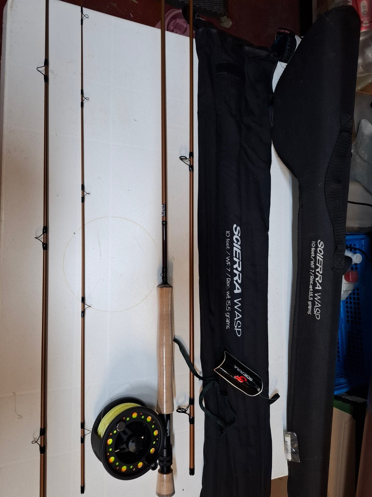 Scierra Wasp Vliegvishengel Set - 10ft WF7, Ophalen, Zo goed als nieuw, Complete set