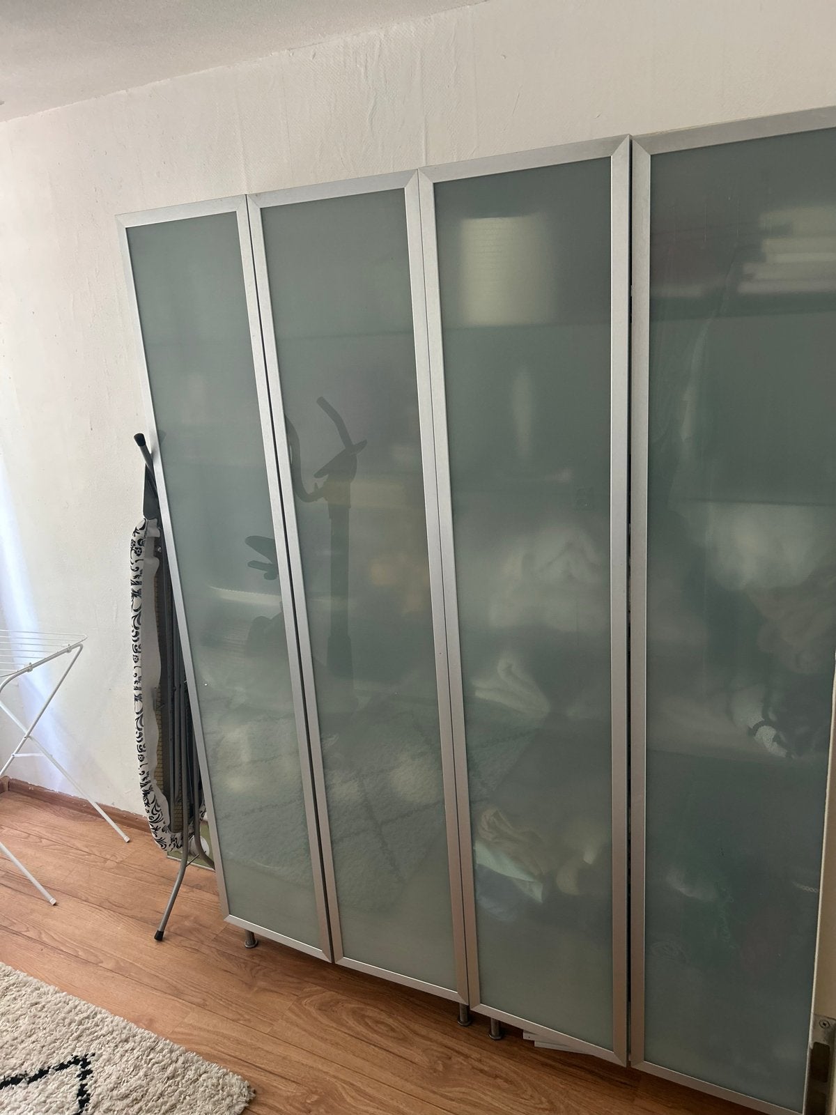 2x IKEA Pax kasten met glazen deuren en planken, Gebruikt, 100 tot 150 cm, 200 cm of meer, Ophalen of Verzenden