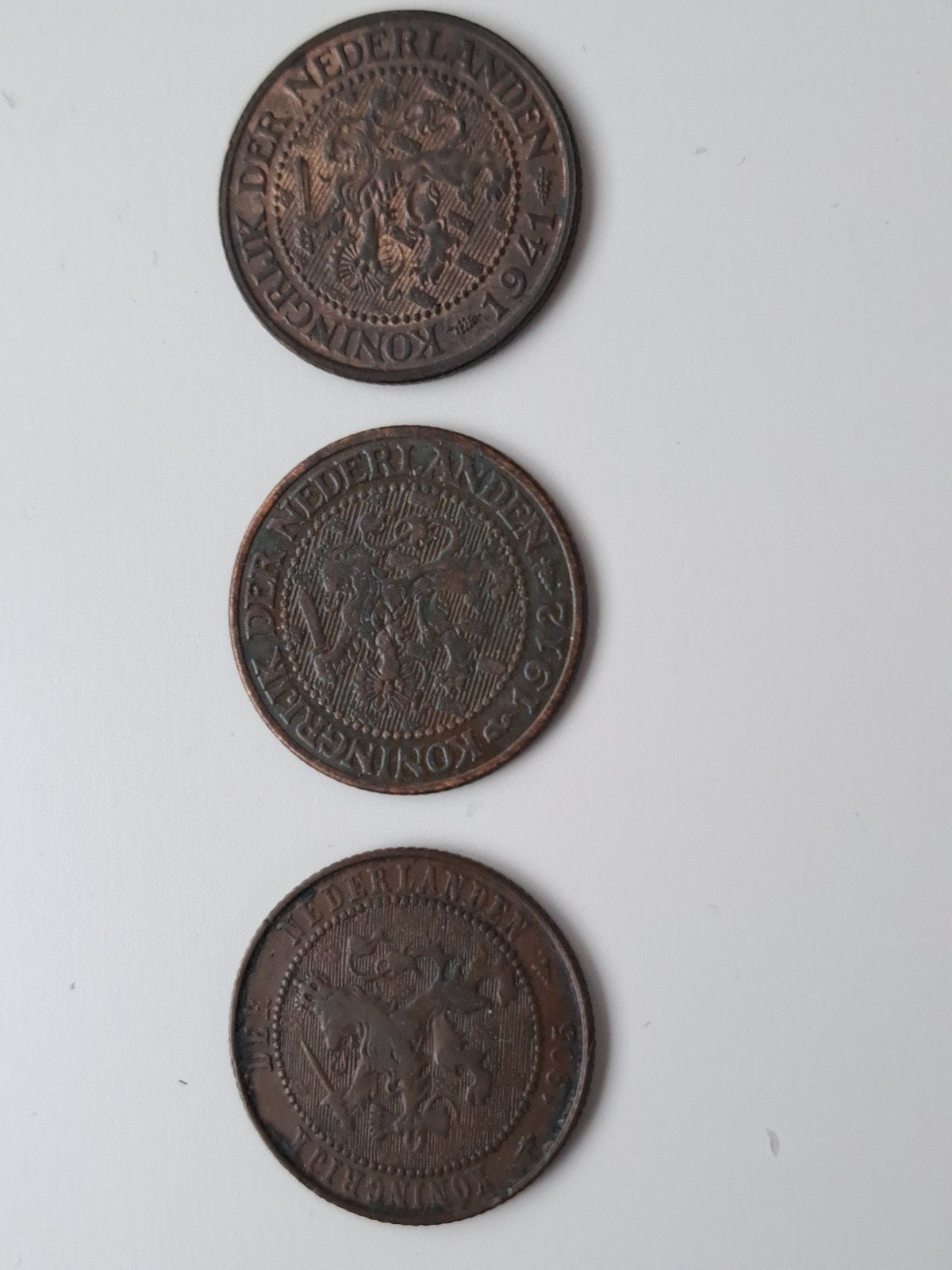 3x 2,5 cent, 1905, 1912 en 1941., Ophalen of Verzenden, Koningin Wilhelmina