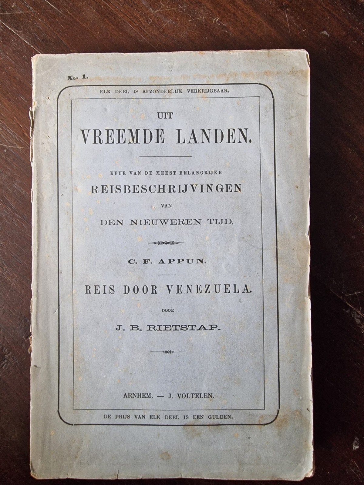Reis door Venezuela - J.B. Rietstap (1860), Antiek en Kunst, Antiek | Boeken en Bijbels, Ophalen of Verzenden