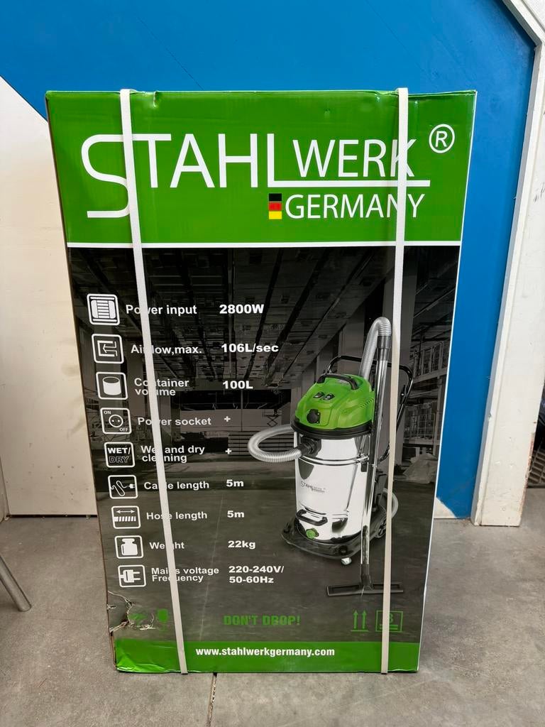 Stahlwerk industeriële stofzuiger 2800W, Doe-het-zelf en Verbouw, Reinigingsmachines, Ophalen, Nieuw