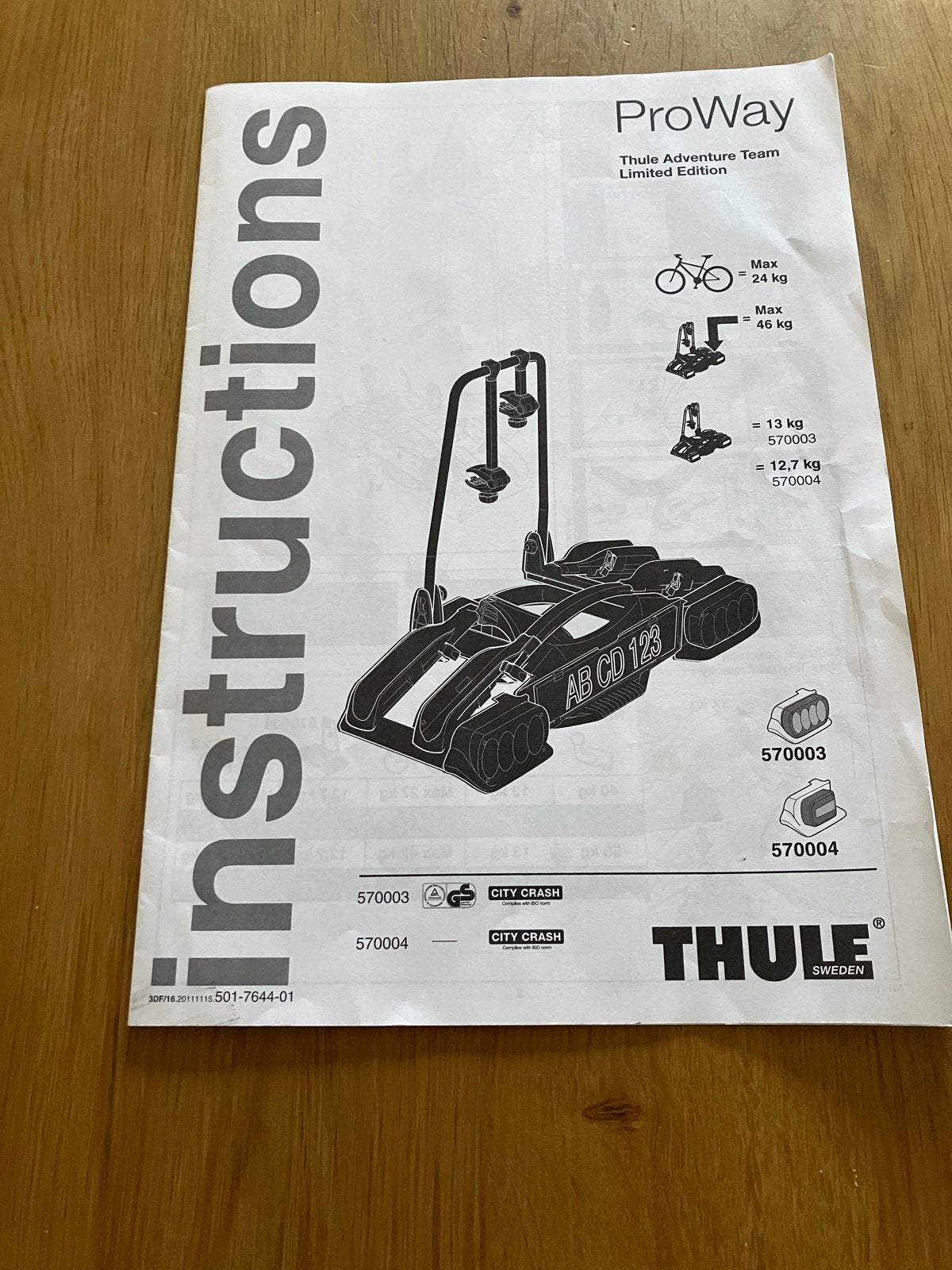 Thule ProWay Fietsendrager - Limited Edition, Auto diversen, Ophalen, 2 fietsen, Gebruikt, Trekhaakdrager