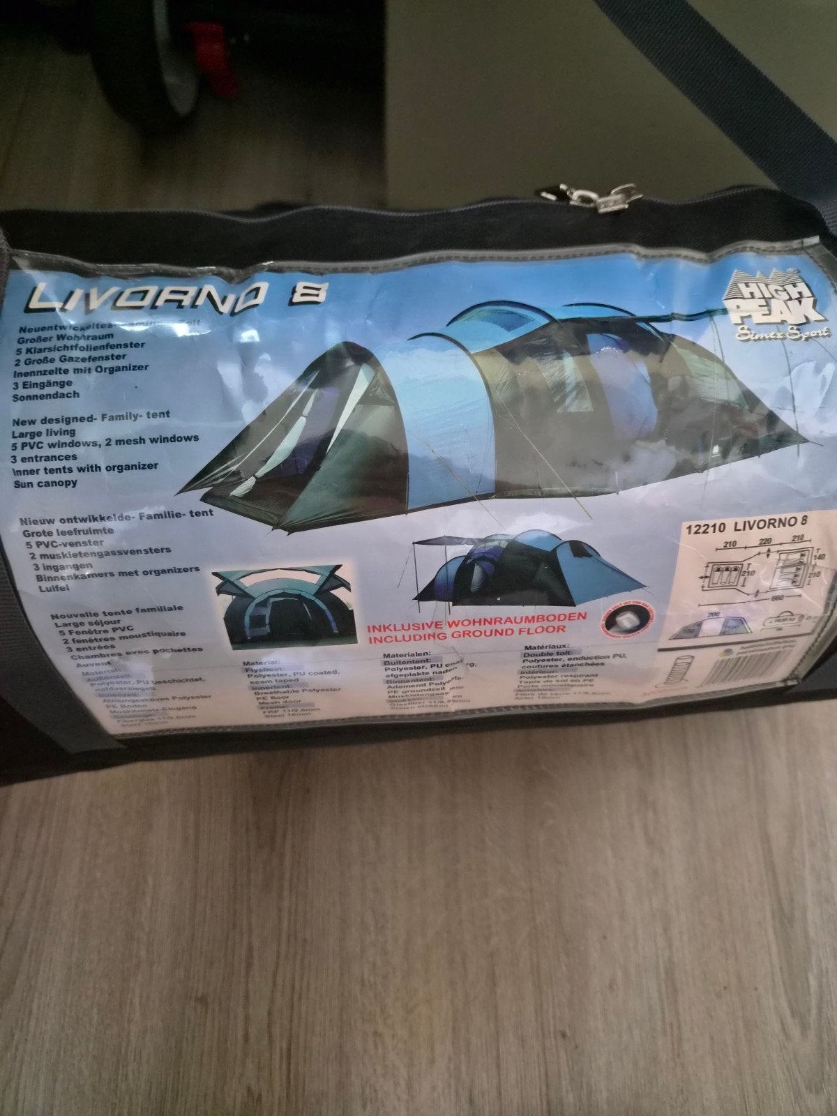 High Peak Livorno 8 familietent - Ruime en comfortabele tent, Caravans en Kamperen, Tenten, Ophalen, Zo goed als nieuw, Meer dan 6