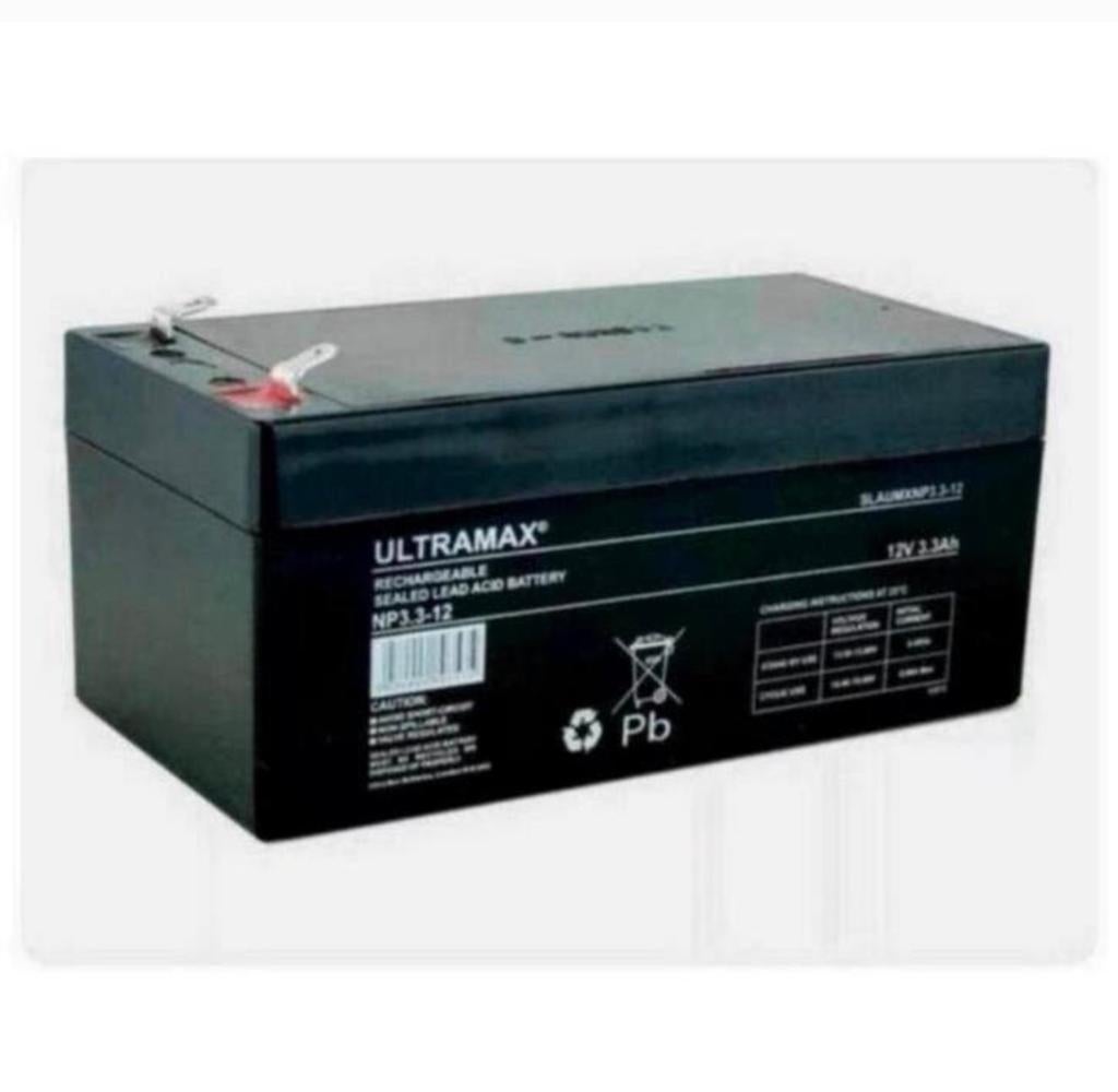12V 3.3Ah accu batterij ULTRA MAX NP3.3-12 VRSLA 12v 3.3Ah, Nieuw, Ophalen of Verzenden, H, H
