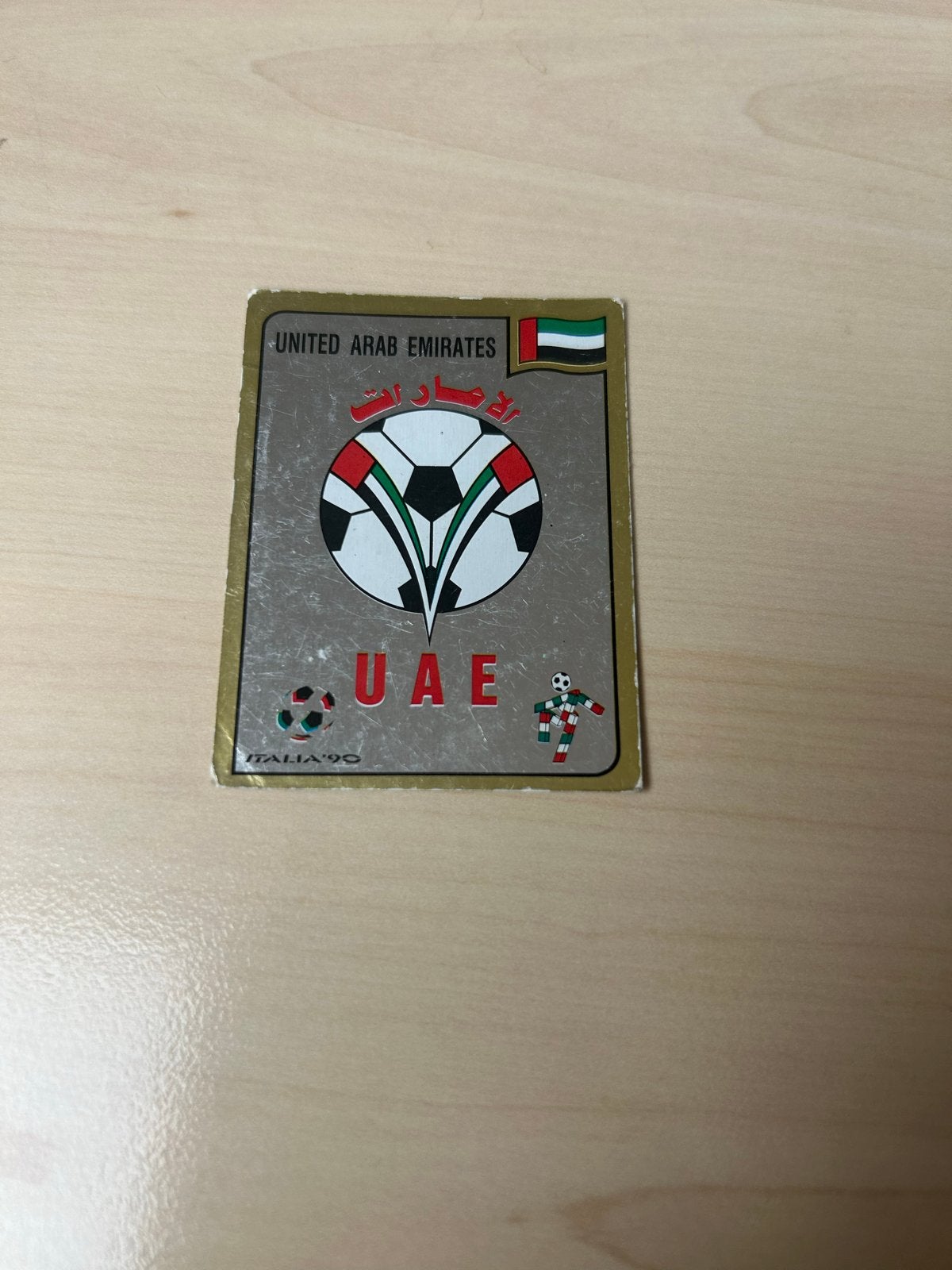 Panini Italia '90 sticker - Verenigde Arabische Emiraten, Ophalen of Verzenden, Zo goed als nieuw, Sport