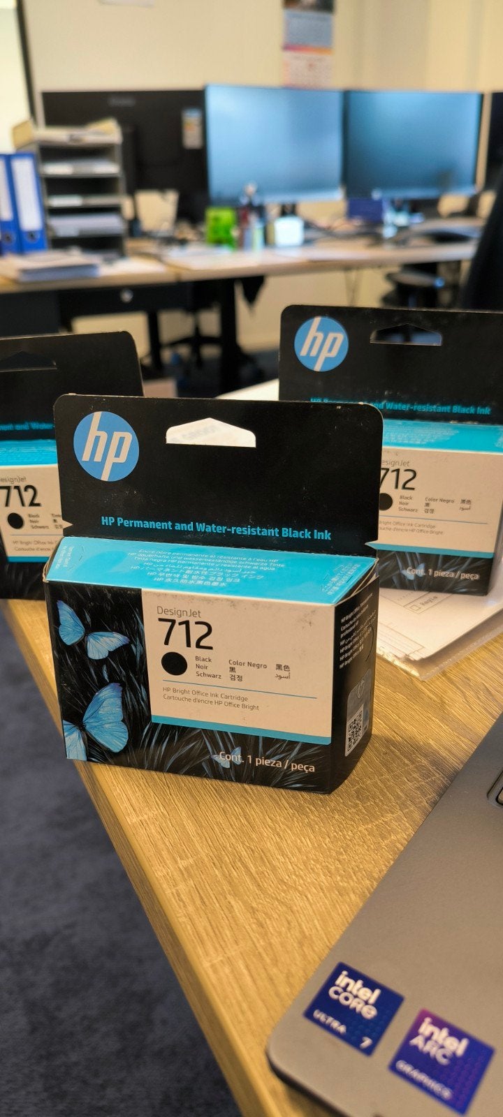 3x Nieuwe originele HP 712 zwarte cartridges, Ophalen of Verzenden, Nieuw, Cartridge, HP