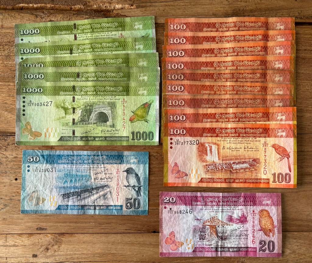 Bankbiljetten Sri lanka, Postzegels en Munten, Bankbiljetten | Azië, Ophalen of Verzenden, Zuid-Azië