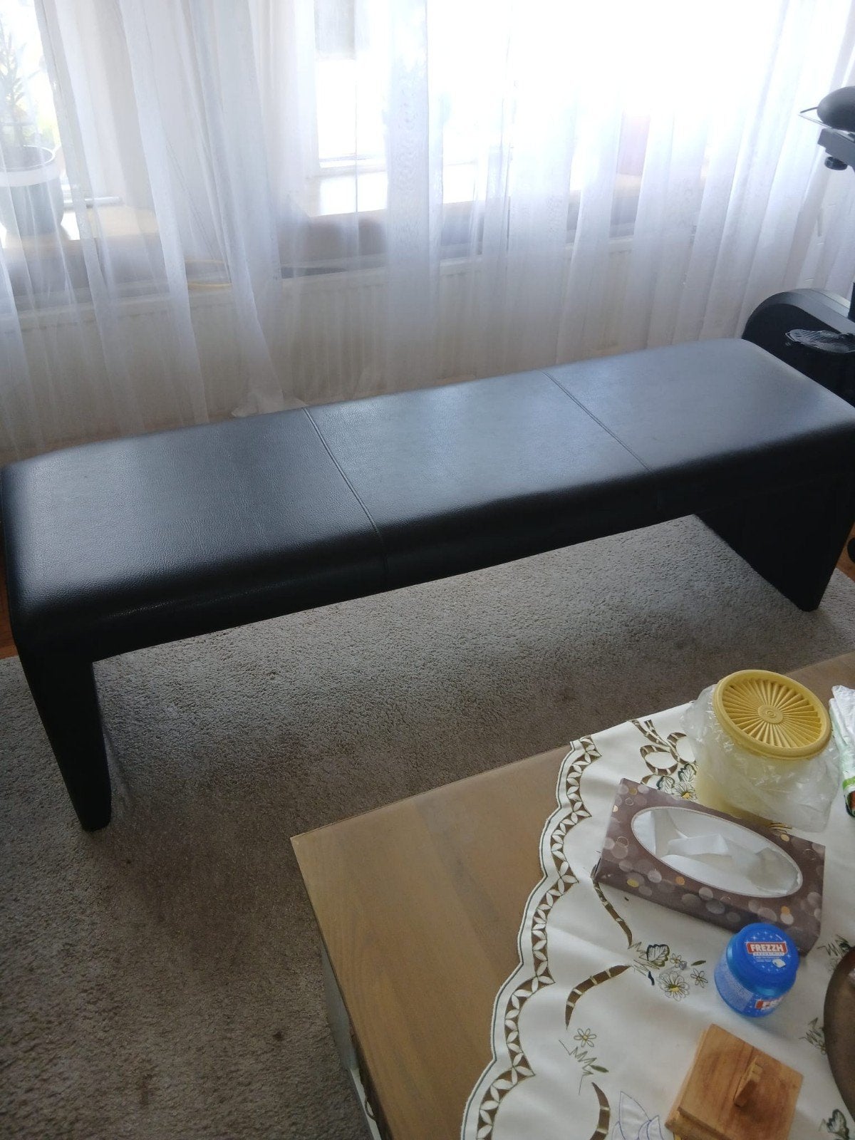 Zwart bankje / minimalistische bedbank (waterfall bench), Ophalen, Overige materialen, Zwart, Zo goed als nieuw