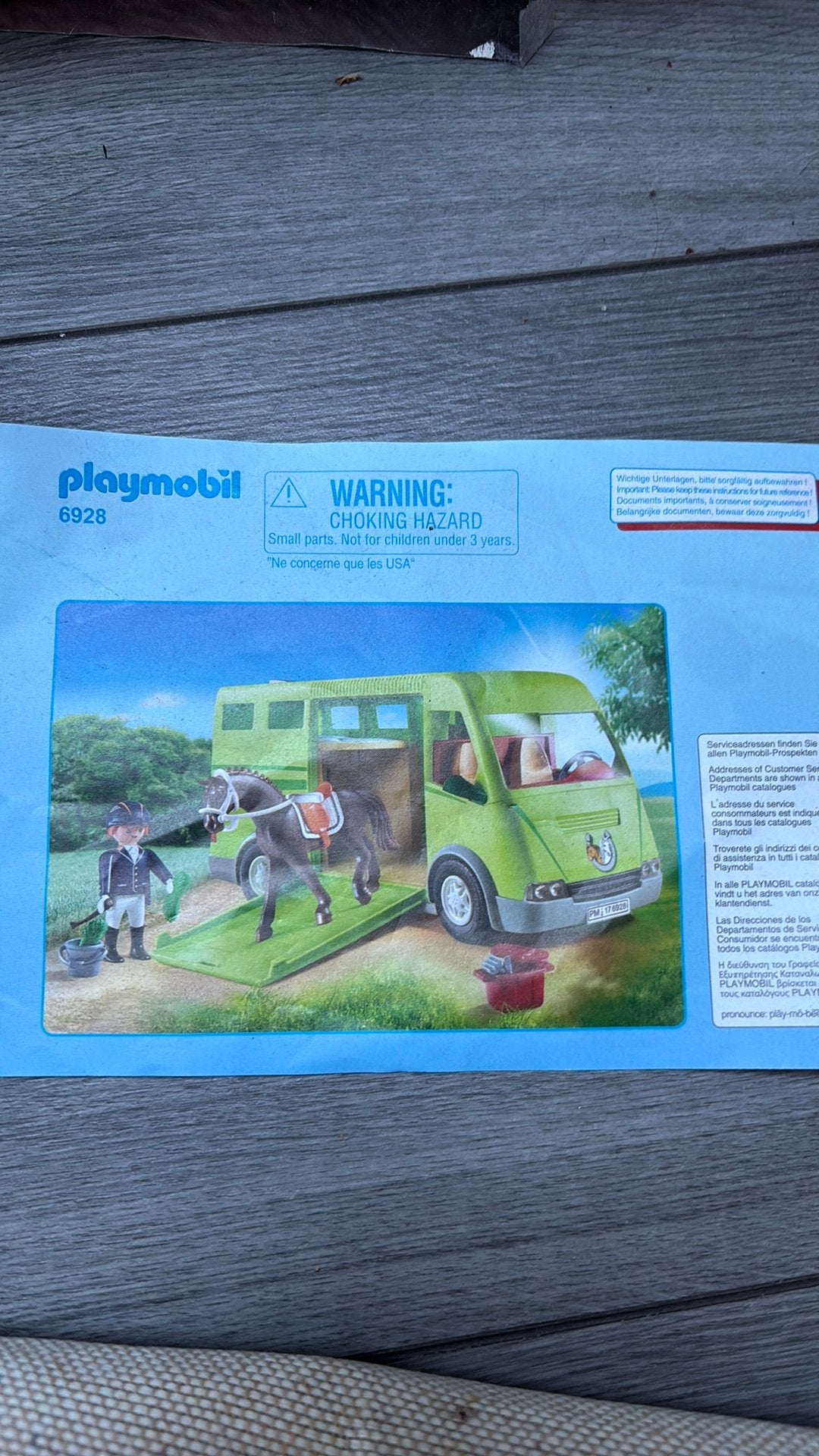 Playmobil trailer met paard, Gebruikt, Complete set, Voertuig, Ophalen of Verzenden