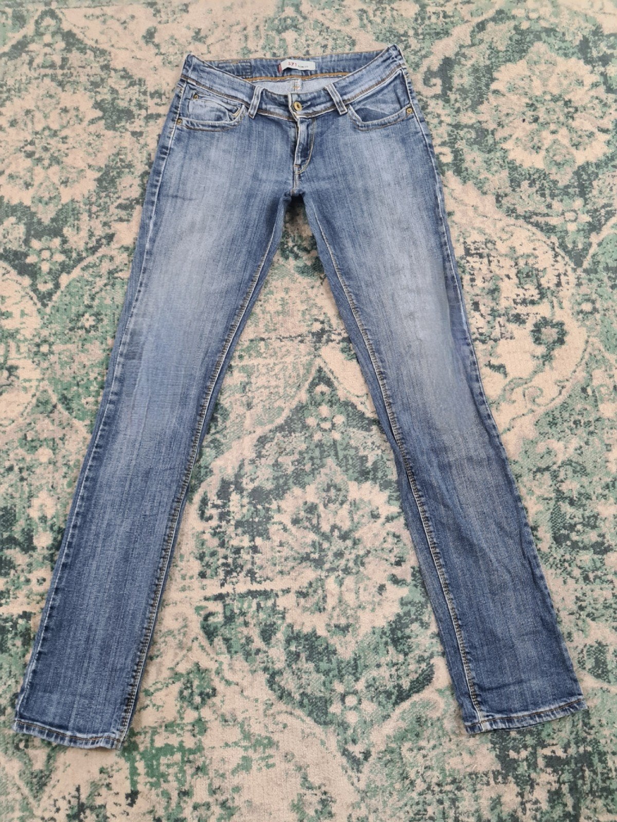 Levi’s 571 slim fit W30 L34 Dames Tulsi3034 Blauw Low-rise, Blauw, Ophalen of Verzenden, W30 - W32 (confectie 38/40), Gedragen