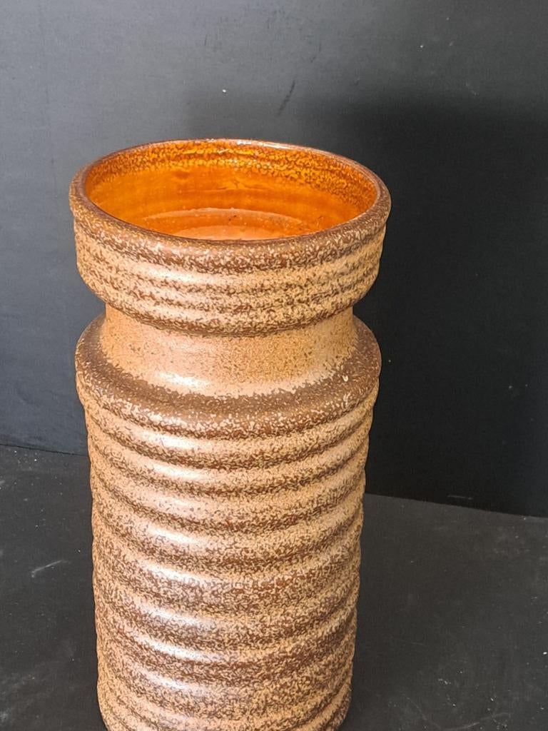 Vintage West-Duitse vaas uit de jaren '70, aardetinten, Ophalen of Verzenden