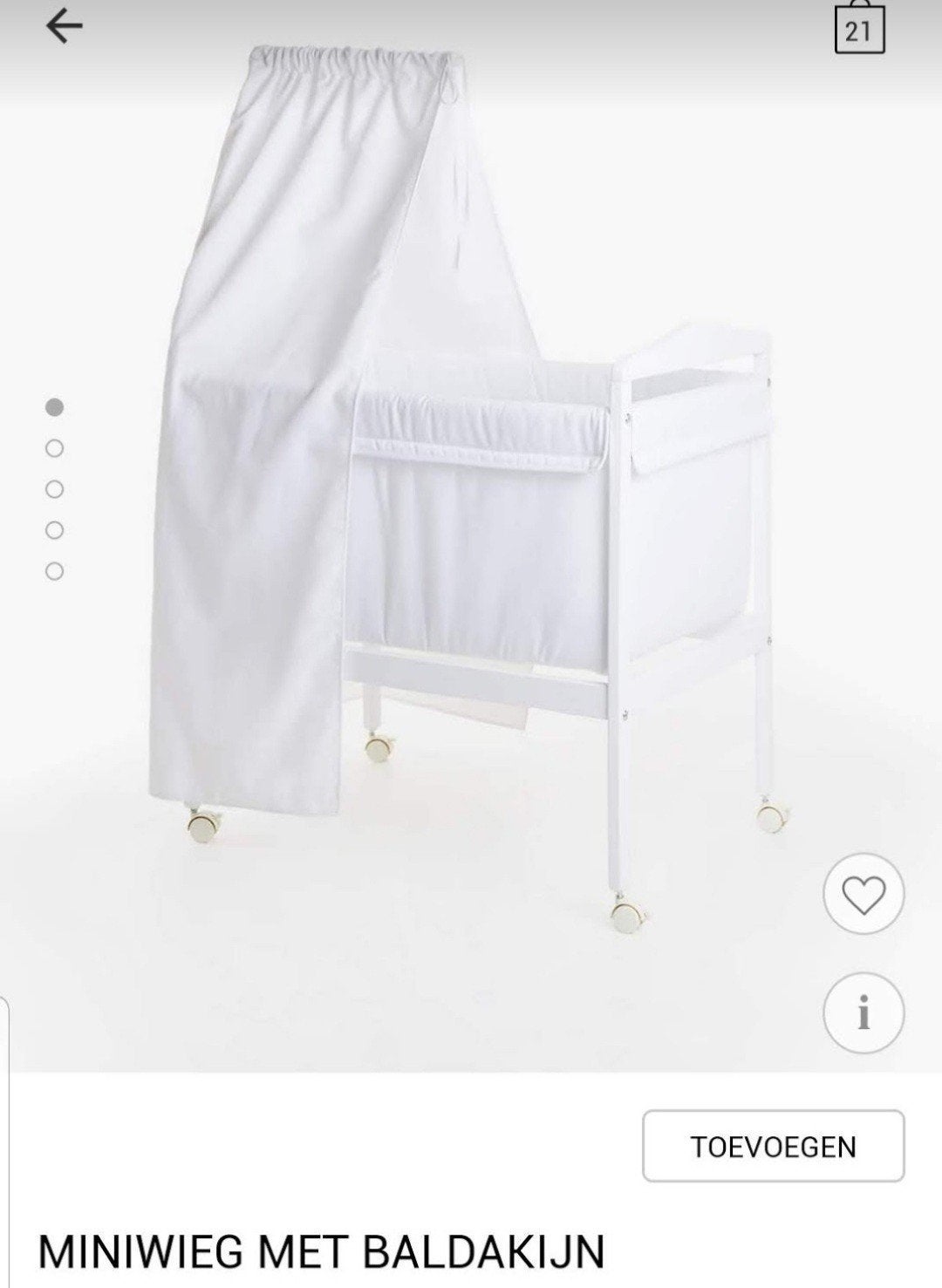 Zara Home Wieg met Baldakijn - Zo goed als nieuw, Ophalen, Zo goed als nieuw, Wieg