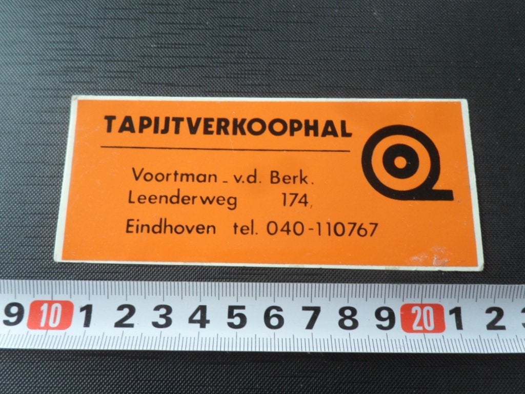sticker  EHV Eindhoven Tapijtverkoophal Voortman - v.d. Berk, Ophalen, Zo goed als nieuw