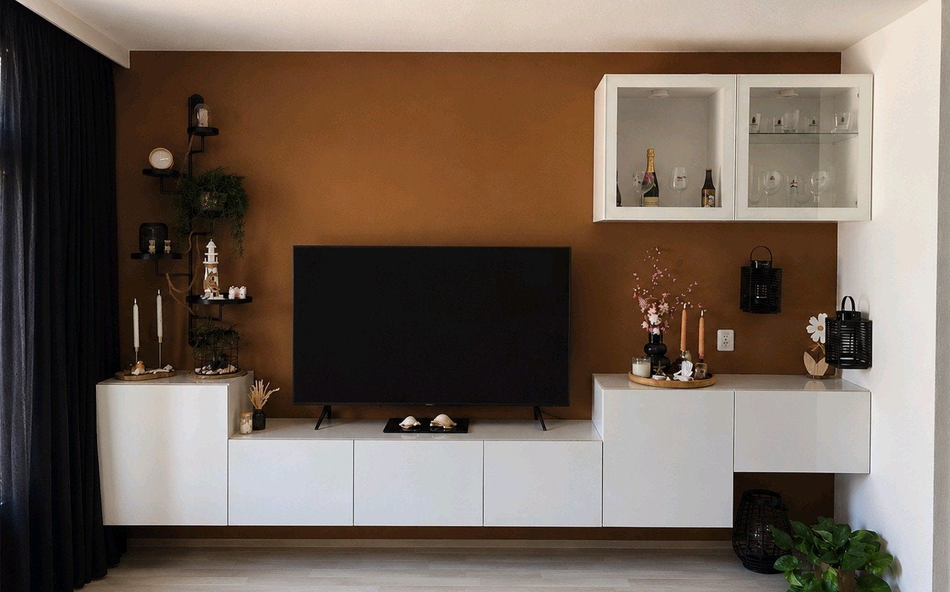IKEA Besta TV meubel wit met hoogglans deuren 360 breed, Ophalen, Overige materialen, Zo goed als nieuw, 200 cm of meer
