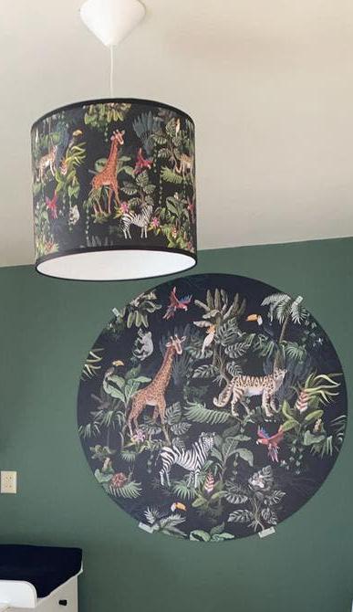 Muurcirkel wanddecoratie en lamp, Ophalen, Lamp