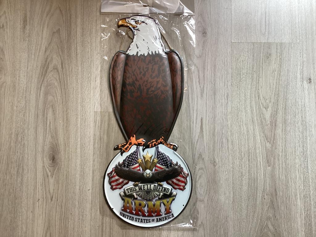 ARMY “THIS WE ‘LL DEFEND” 3D wandbord (geen emaille) 60 cm, Ophalen of Verzenden, Zo goed als nieuw, Reclamebord
