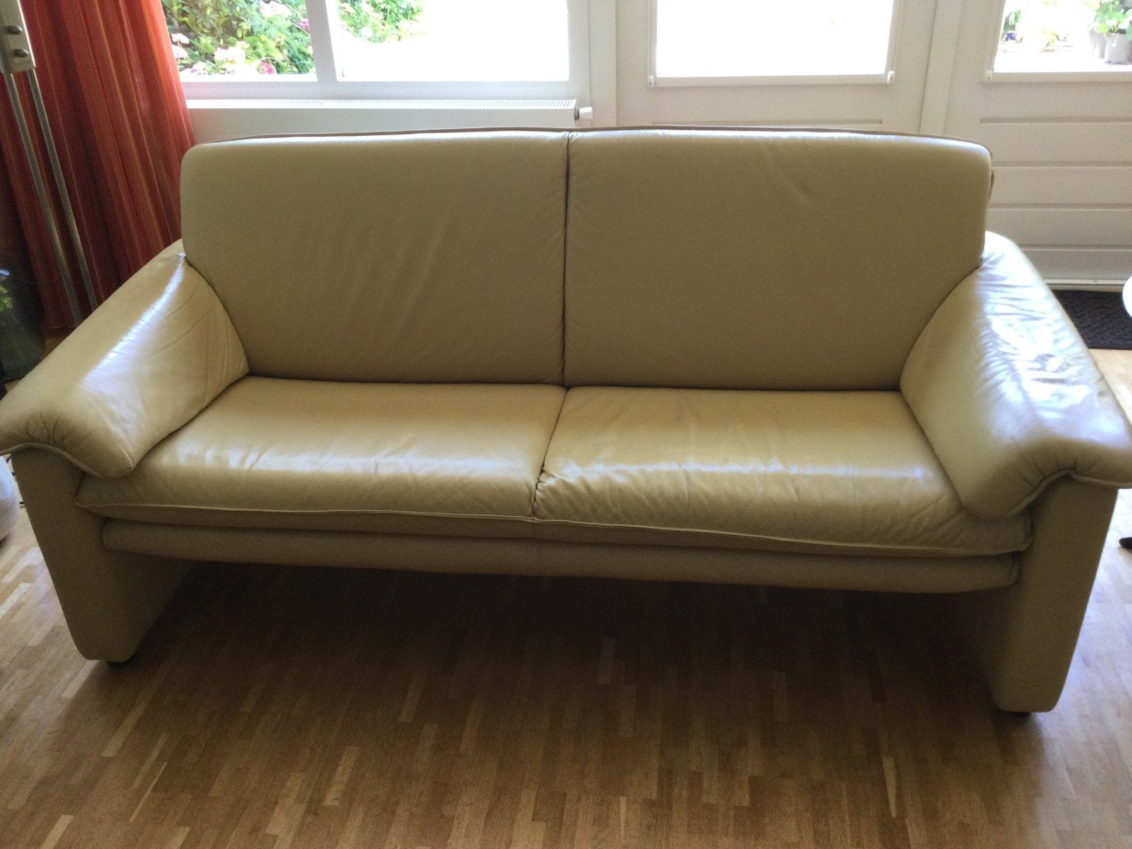 Leren Bankstel, 1stoel, 2zits en 3zits banken, Ophalen, Gebruikt, Minder dan 75 cm, Leer