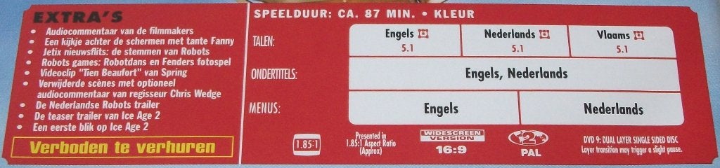 Dvd *** ROBOTS ***, Avontuur, Alle leeftijden, Nederlands, Ophalen of Verzenden