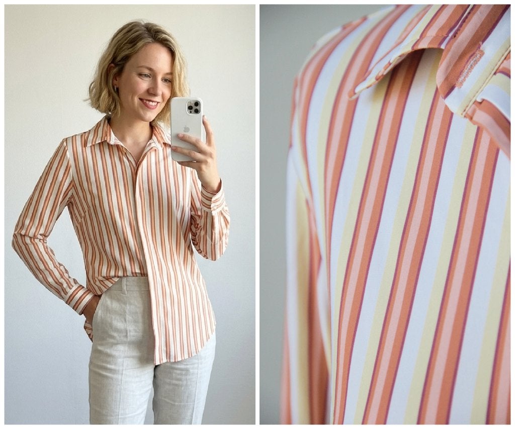 Studio Anneloes - gestreepte travel blouse - wit oranje - M, Kleding | Dames, Maat 38/40 (M), Studio Anneloes, Verzenden, Zo goed als nieuw