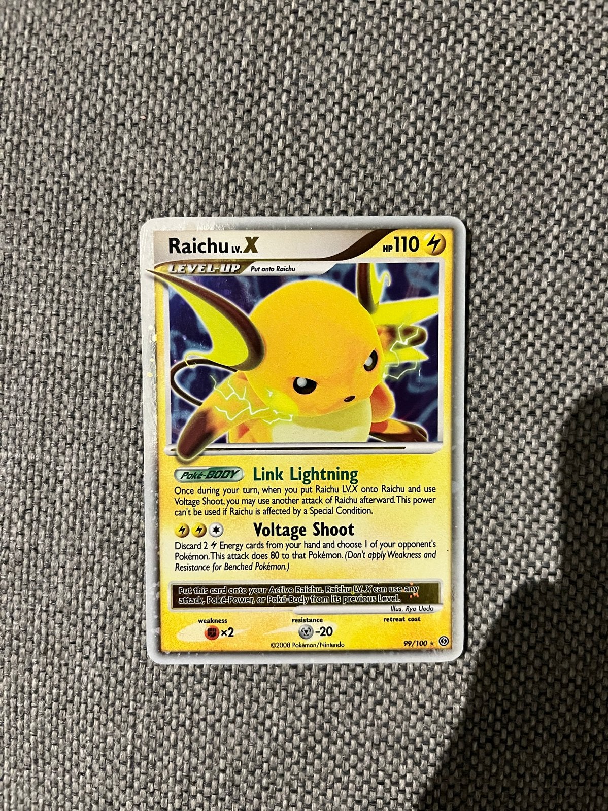 Pokémon Kaart Raichu LV.X 99/100, Ophalen of Verzenden, Gebruikt, Losse kaart