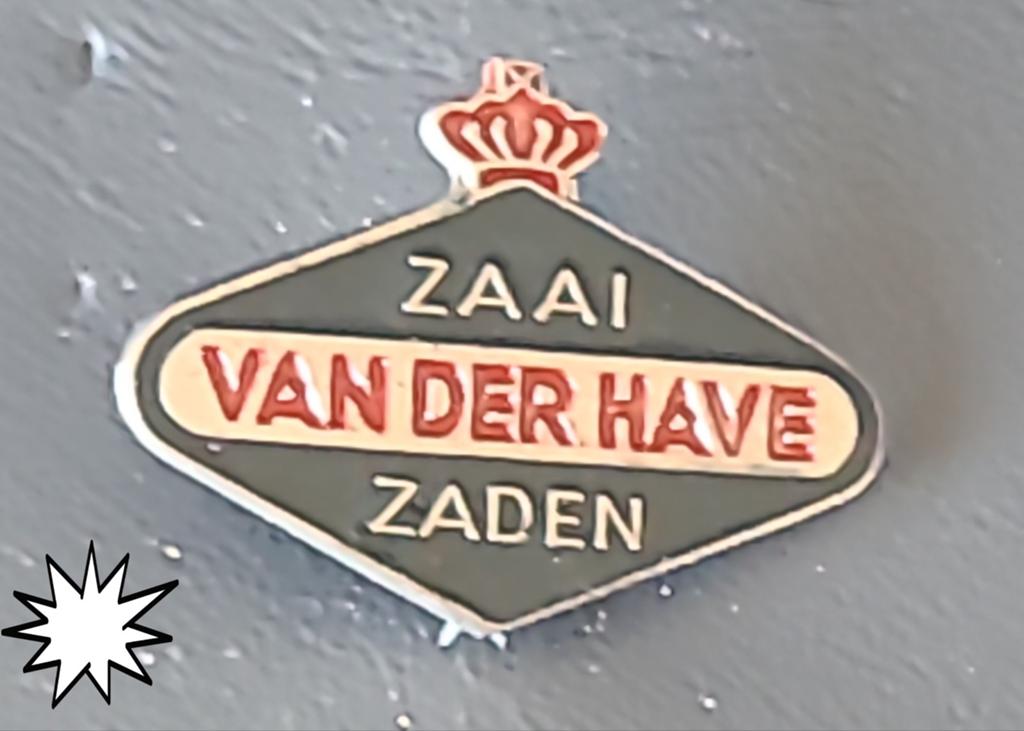Vintage Speldje 'Zaai Van Der Have Zaden' met Kroon, Verzamelen, Verzenden