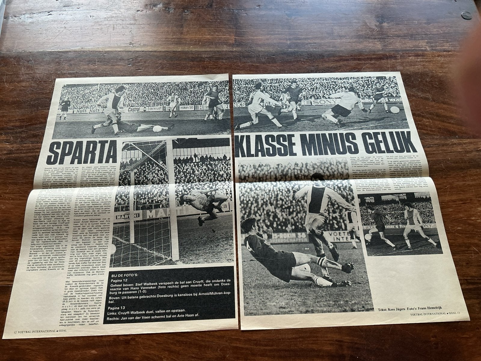 Voetbal artikel Ajax Sparta januari 1972 Cruijff, Ophalen of Verzenden, 1960 tot 1980, Knipsel(s)