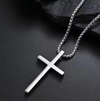 Kruis ketting RVS Christelijk geloof -Nieuw Cadeau, Sieraden, Tassen en Uiterlijk, Kettingen, Nieuw, Ophalen of Verzenden, Zilver