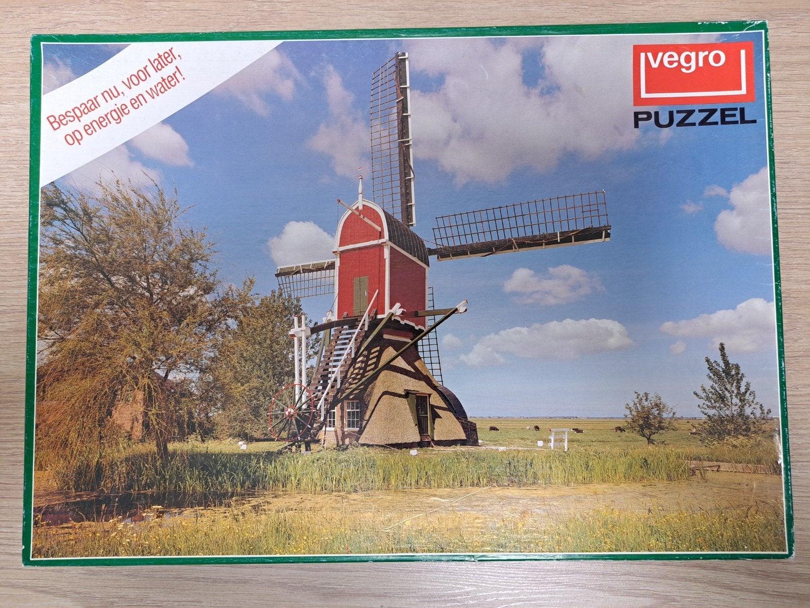 Rode molen legpuzzel 1000 stukjes, Ophalen of Verzenden, 500 t/m 1500 stukjes, Zo goed als nieuw, Legpuzzel