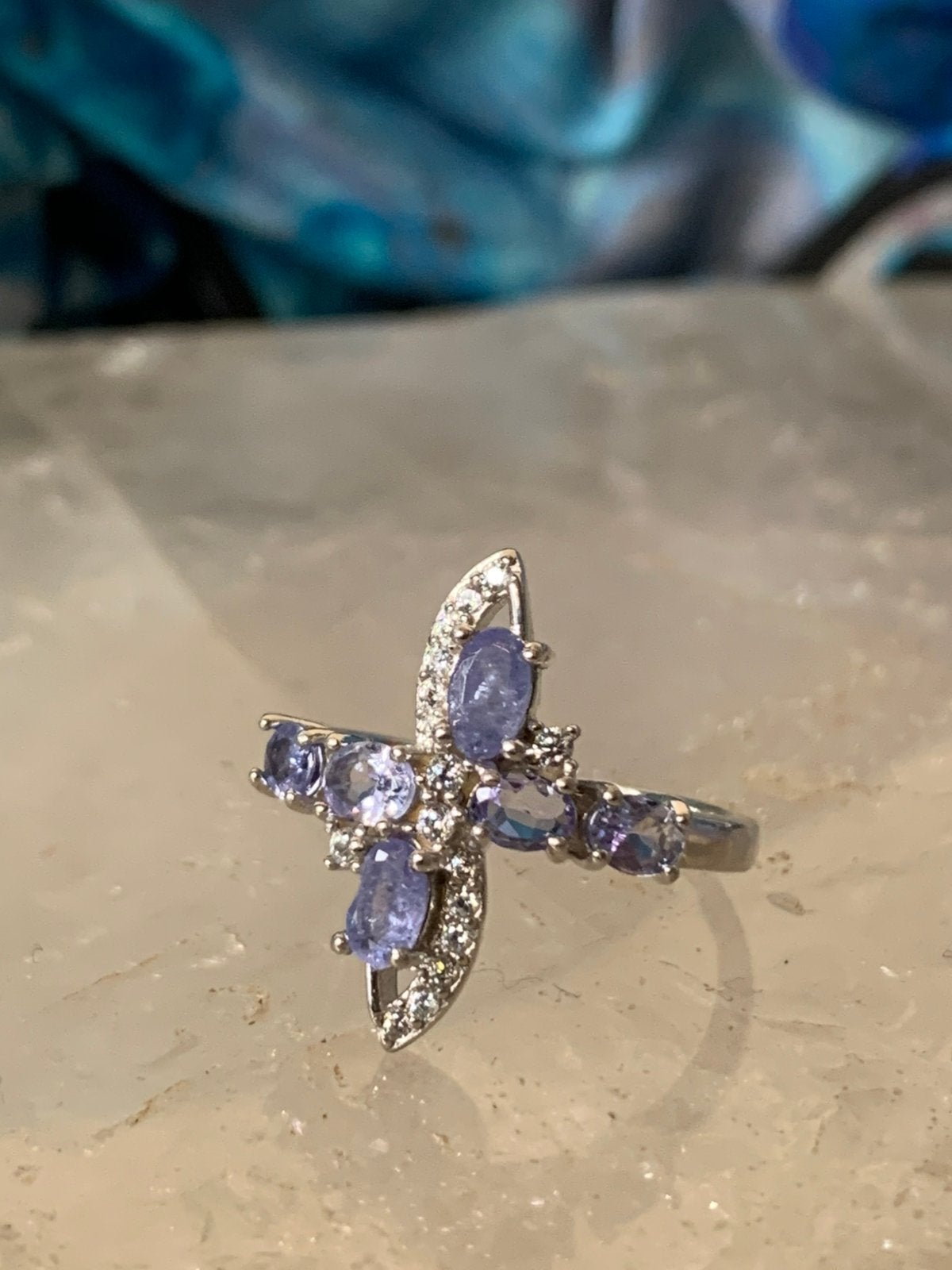 Tanzaniet beschermt intuïtie aura magie eigenwaarde uniek, Sieraden, Tassen en Uiterlijk, Ringen, Blauw, Magnolia11, Nieuw, Ophalen of Verzenden