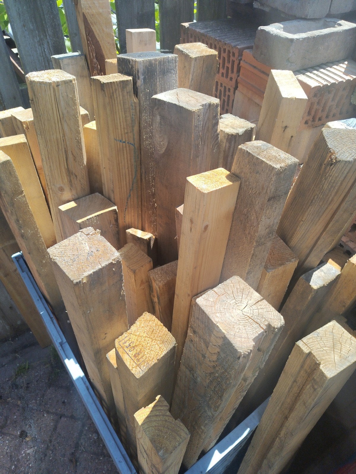 Massief grenen/vuren stophout balkjes (80-120cm), Ophalen, 50 mm of meer, Balk, Minder dan 200 cm