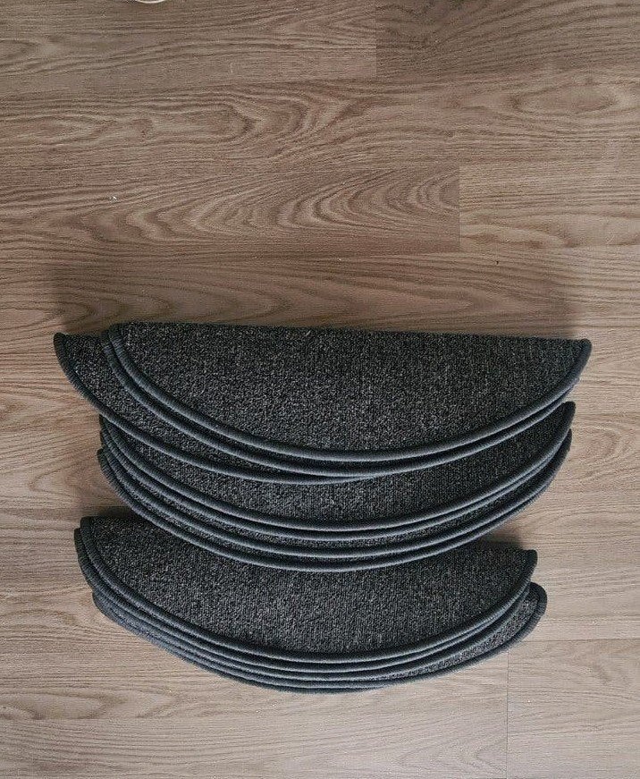 Set Antraciet Halfronde Trapmatten, Minder dan 50 cm, Modern, functioneel, Nieuw, Minder dan 50 cm