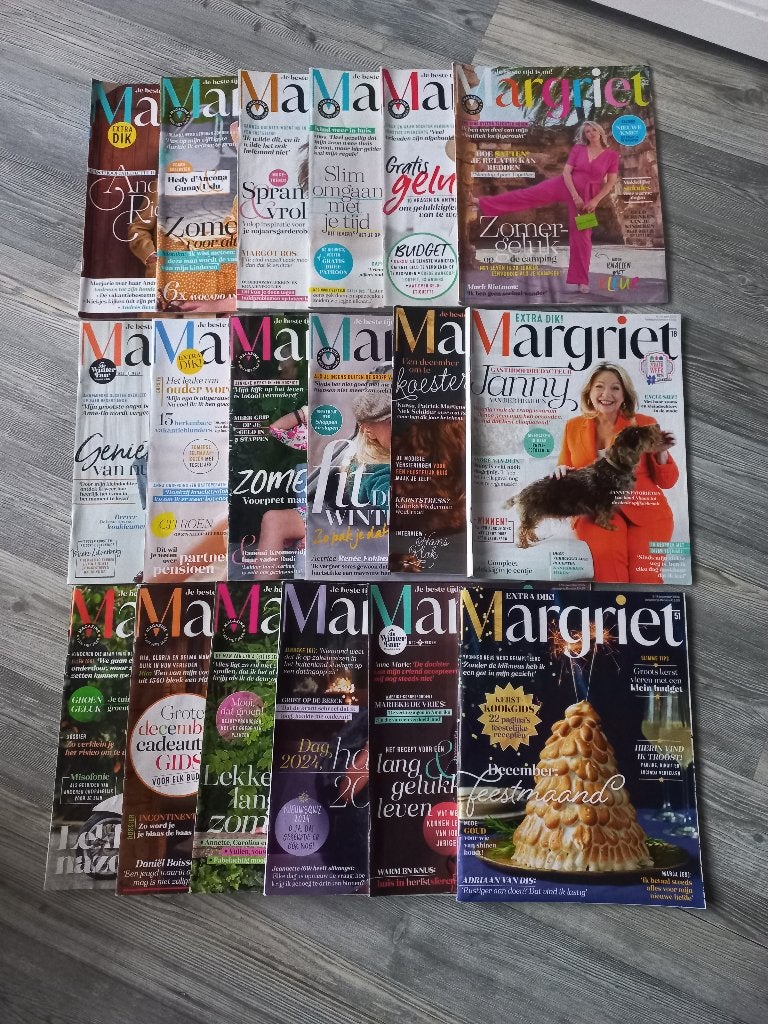 18 stuks Tijdschrift Margriet, Ophalen, Gelezen, Damesbladen