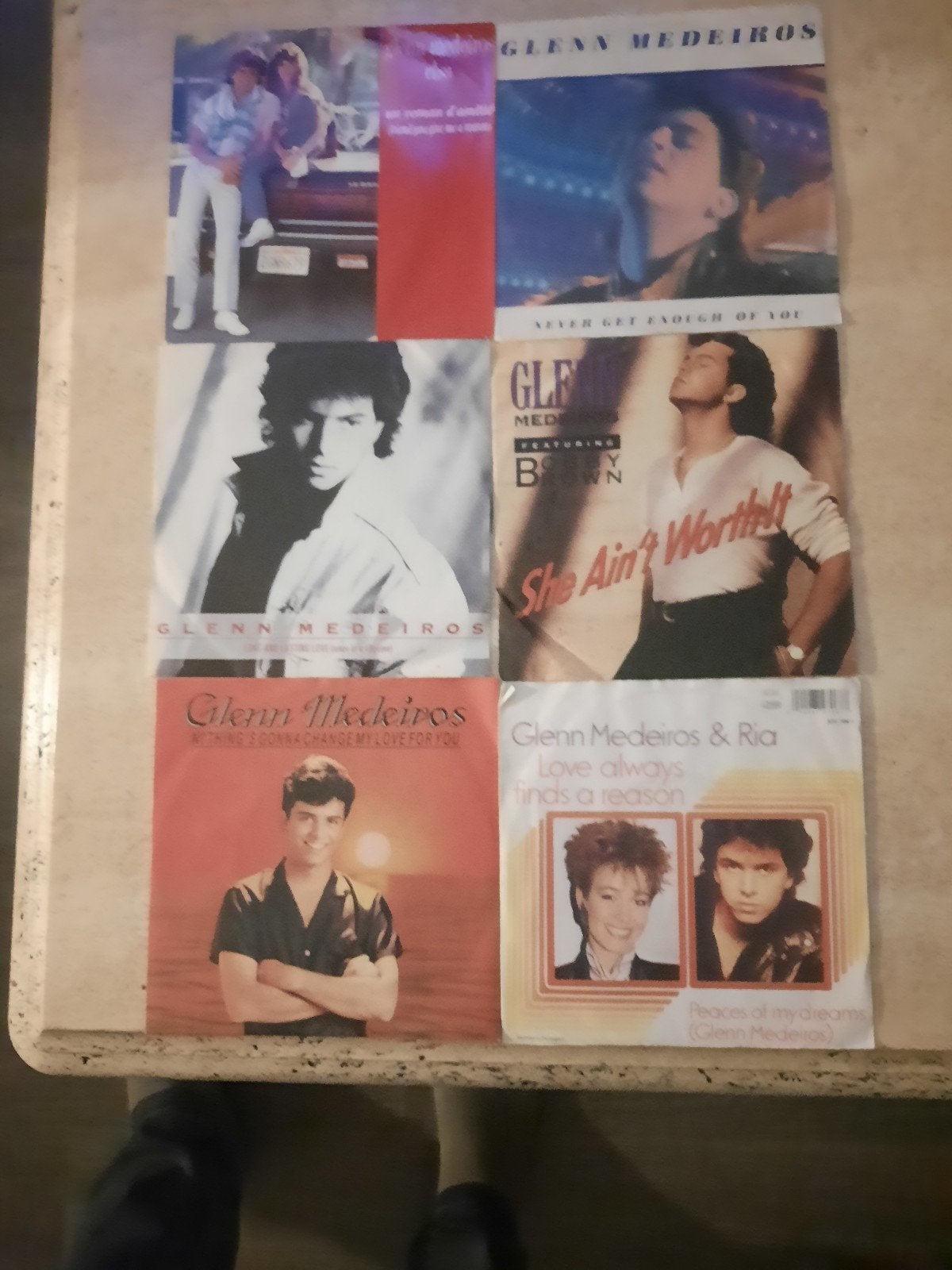 6x vinyl singels van Glenn Medeiros, Cd's en Dvd's, Vinyl | Pop, Ophalen of Verzenden, Zo goed als nieuw, Overige formaten