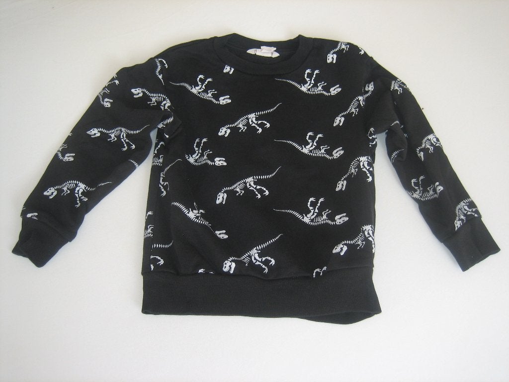 leuke zwarte sweater met dino's  maat 110/116  H&M, Kinderen en Baby's, Gebruikt, Jongen of Meisje, Trui of Vest, H&M
