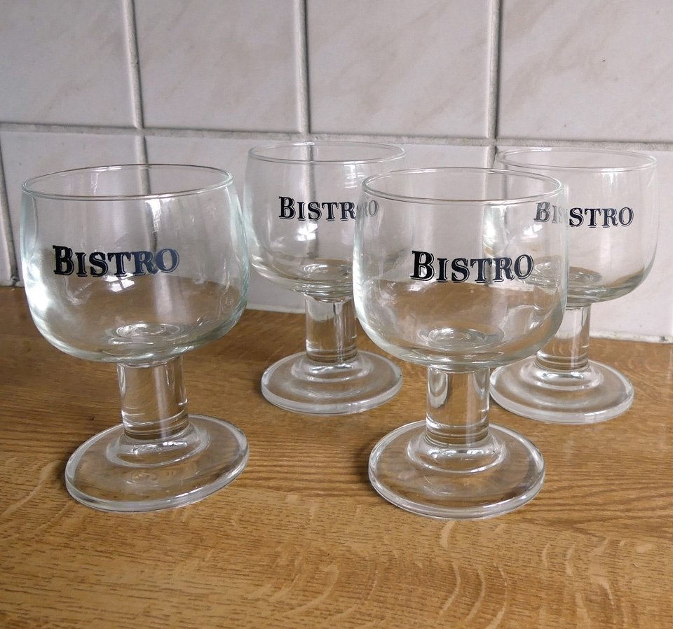 Bistro glazen vintage wijnglazen ballon model France, Glas of Glazen, Gebruikt, Ophalen of Verzenden, Glas