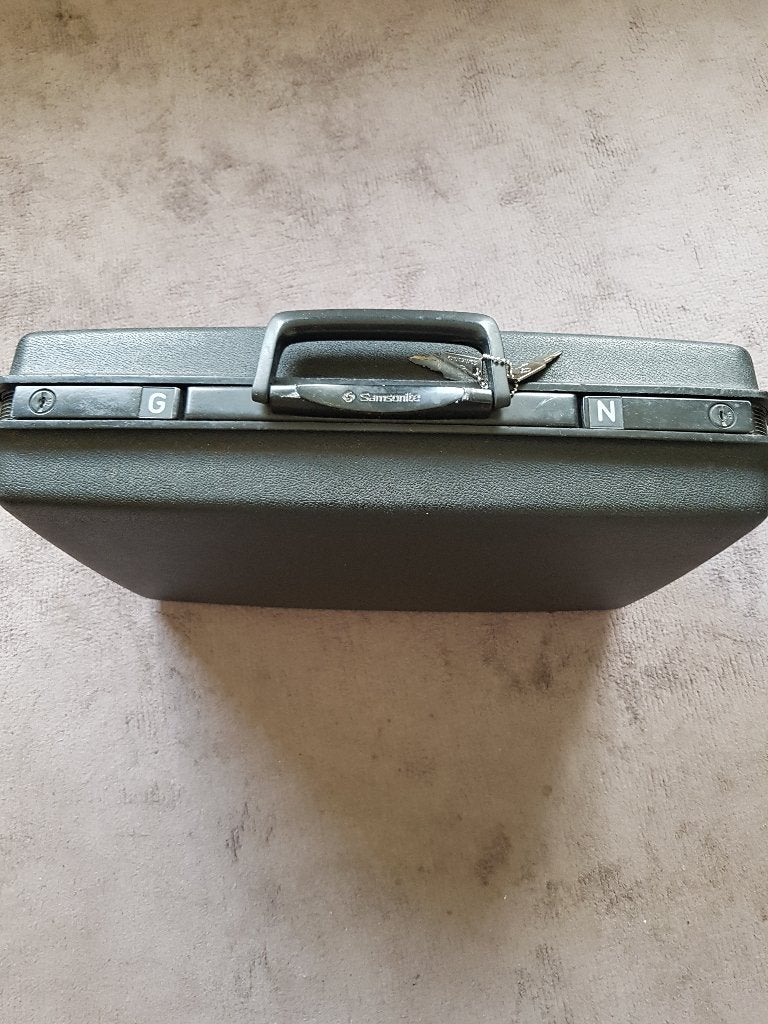 Samsonite harde attache koffer zwart met 3 sleutels, Gebruikt, 50 tot 60 cm, Hard kunststof, Slot
