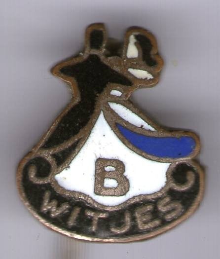 Witjes email op zilverkleurig dans broche ( X_110), Verzamelen, Ophalen of Verzenden, Zo goed als nieuw, Sport, Speldje of Pin