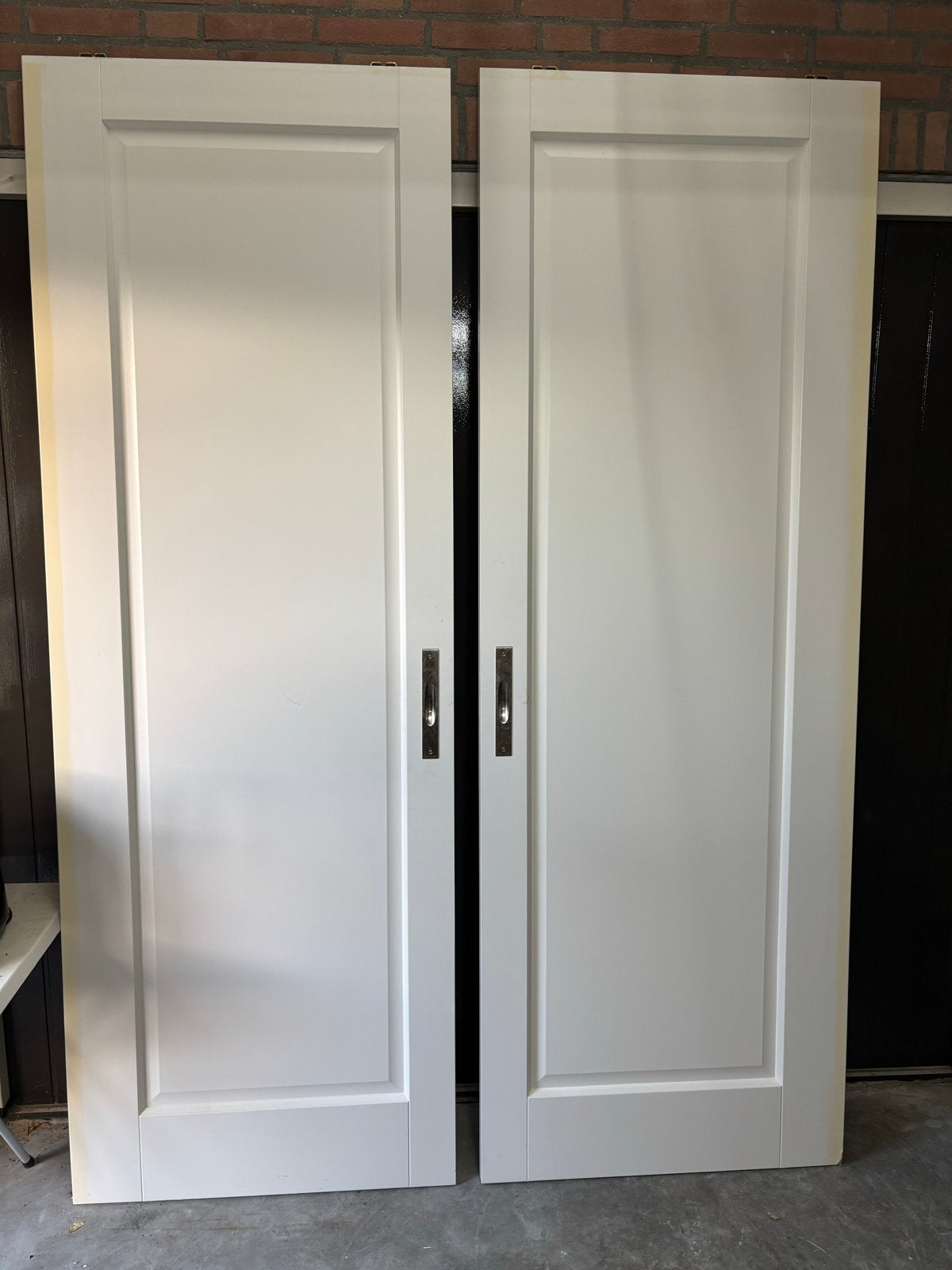 Houten schuifdeuren (set van 2), Doe-het-zelf en Verbouw, Ophalen, Gebruikt, 80 tot 100 cm, 215 cm of meer