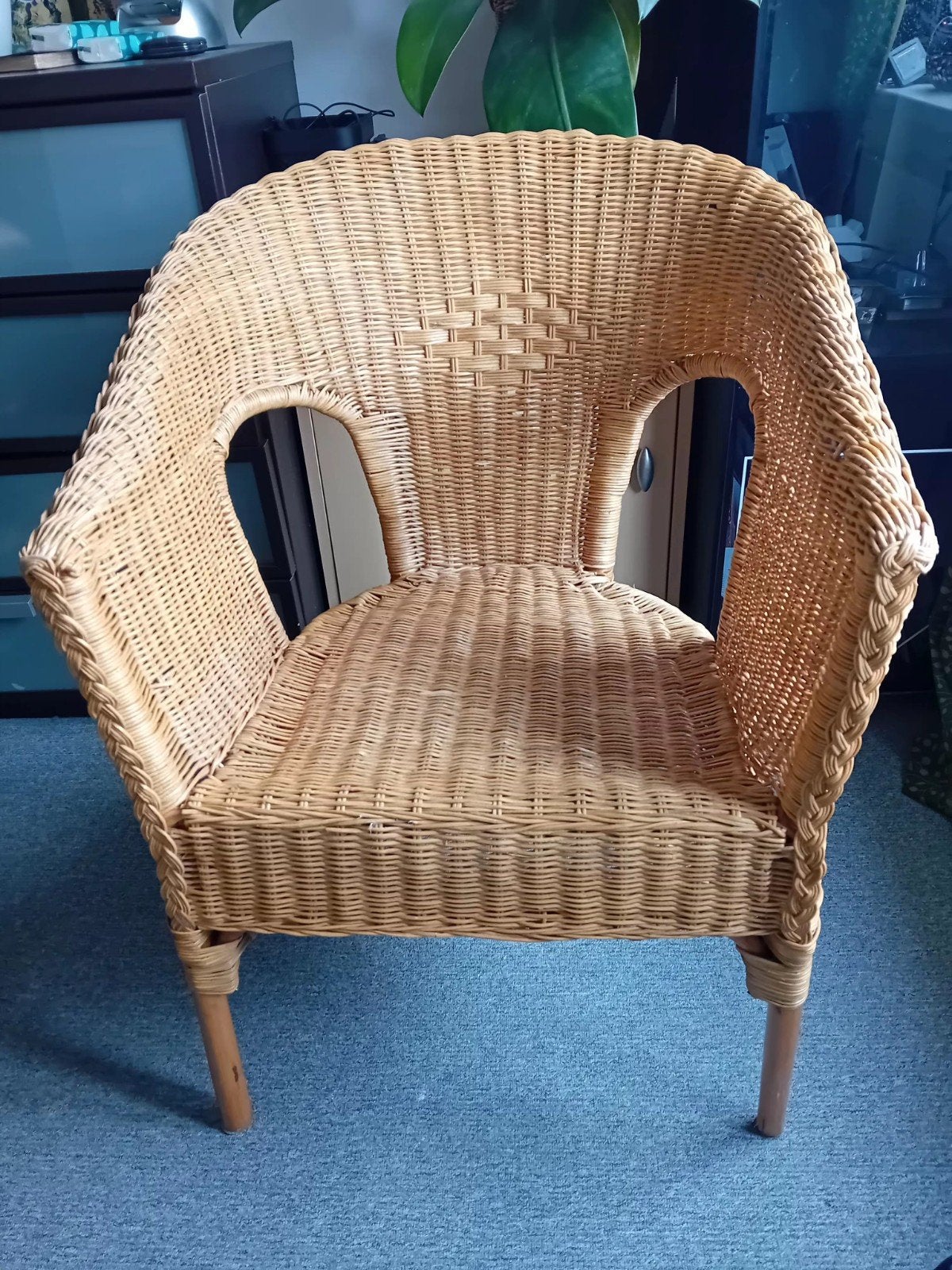 Rotan stoel, Ophalen, Bruin, Eén