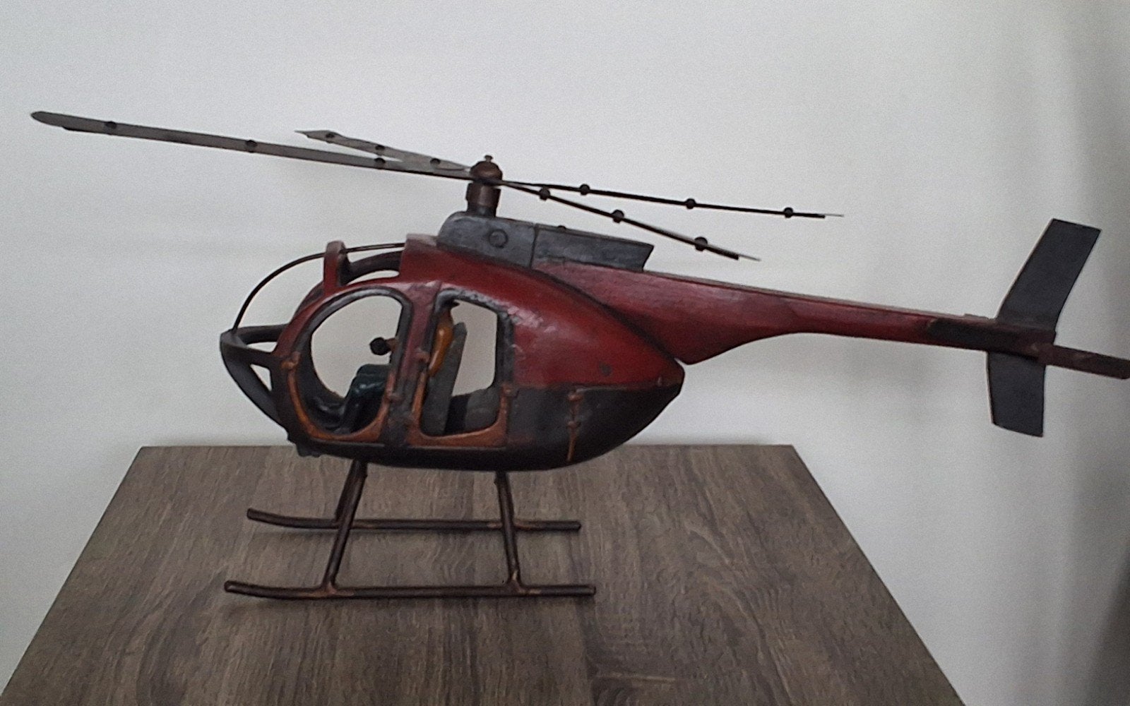 Nostalgische houten helikopter met piloot, 60 cm, Ophalen of Verzenden