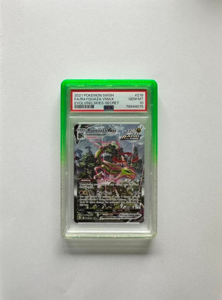 Rayquaza Vmax 218 Evolving Skies PSA 10, Ophalen of Verzenden, Zo goed als nieuw