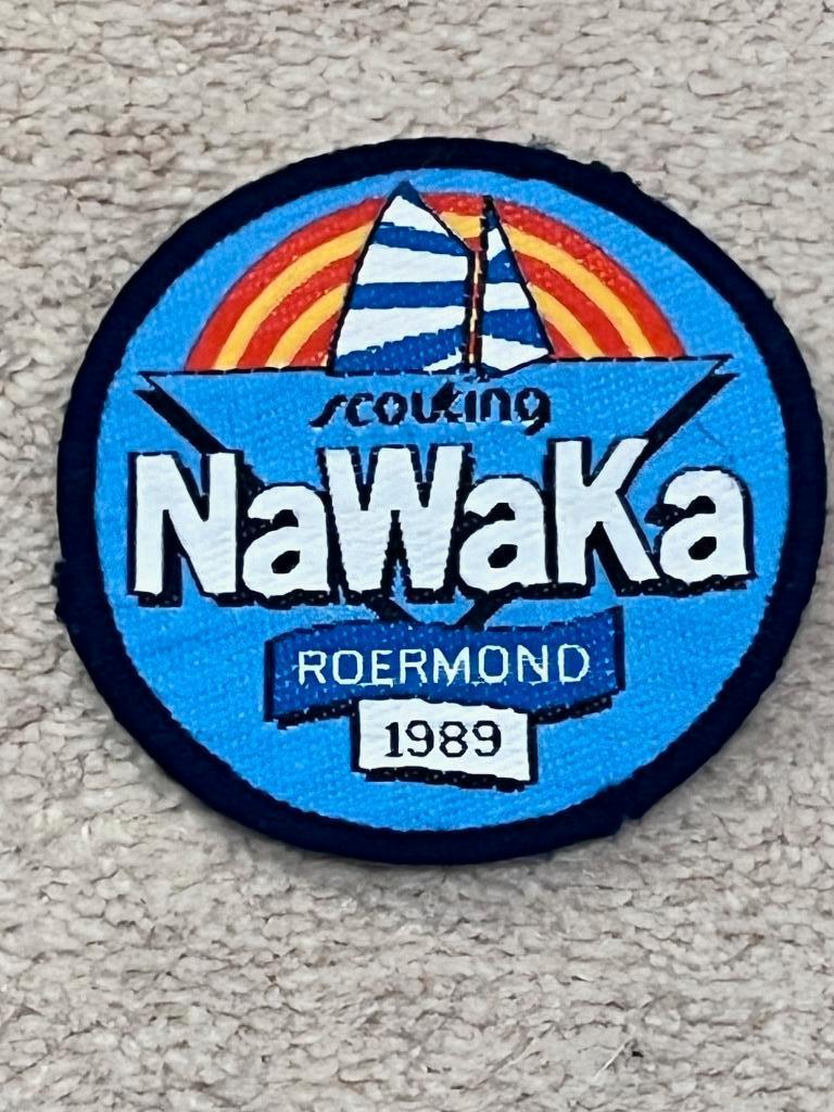 Scouting - badge - nawaka 1989, Ophalen of Verzenden, Zo goed als nieuw, Embleem, Speld of Insigne