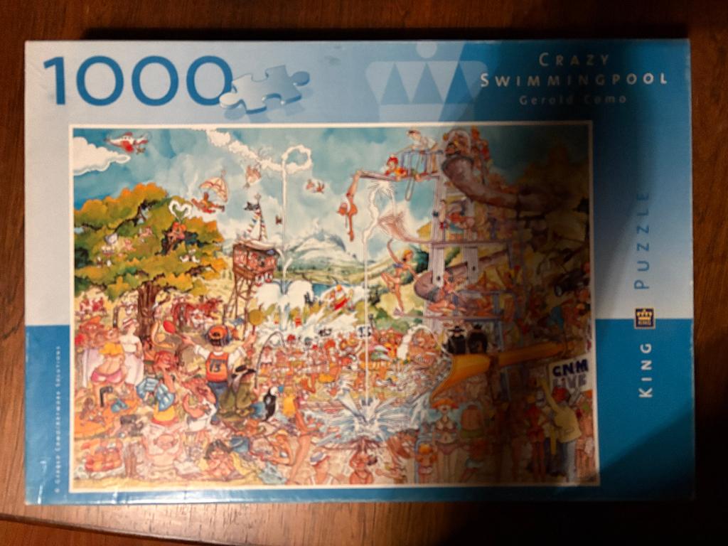 King legpuzzel, puzzel crazy swimming pool; 999 st; RUILEN, Hobby en Vrije tijd, Denksport en Puzzels, Ophalen of Verzenden, 500 t/m 1500 stukjes