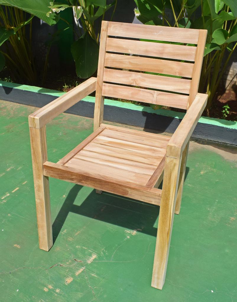 Teak Stapelbare Tuinstoel 4 stuks AB Grade Teakhout, Ophalen, 4 zitplaatsen, Teakhout, Nieuw