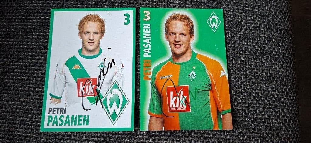 Spelerskaart met handtekening; Petri Pasanen # Werder Bremen, Ophalen of Verzenden, Nieuw, Buitenlandse clubs, Spelerskaart