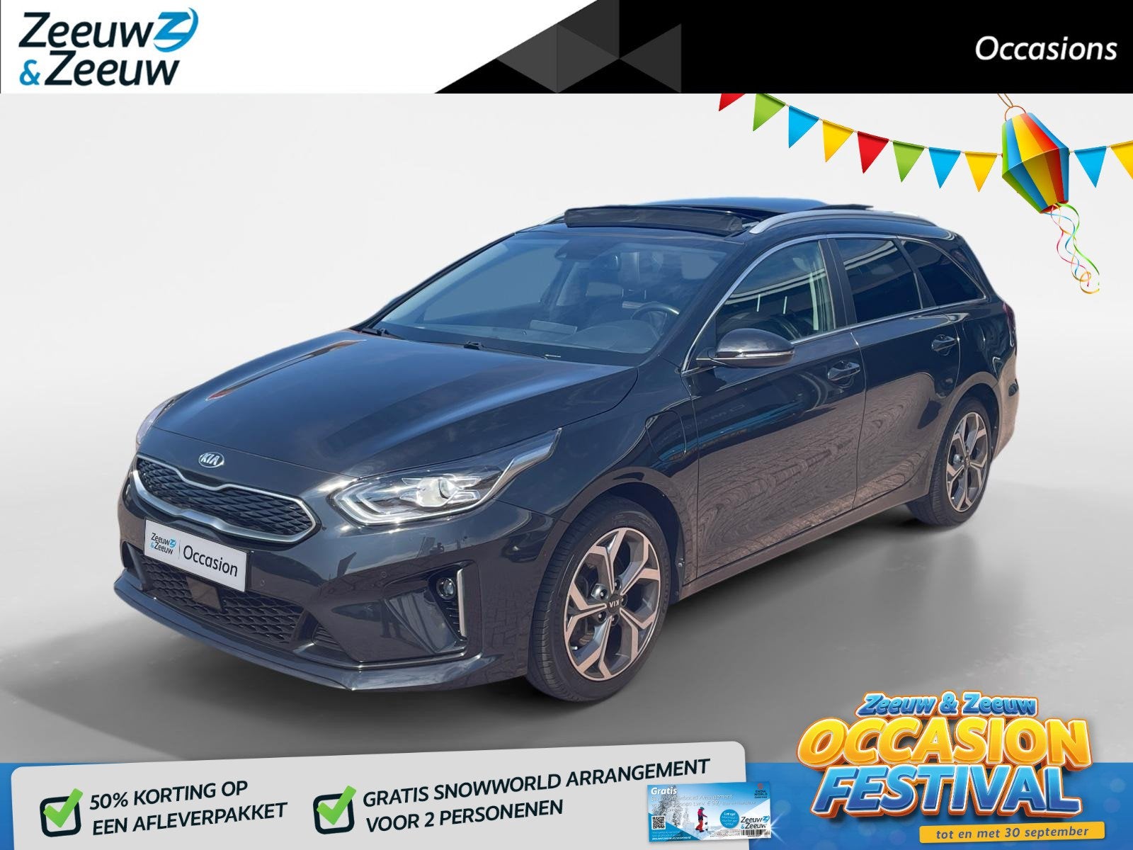 Kia Ceed Sportswagon 1.6 GDI PHEV ExecutiveLine *Automaat*Na, Auto's, Lichtsensor, Gebruikt, Zwart, Onderhoudsboekje