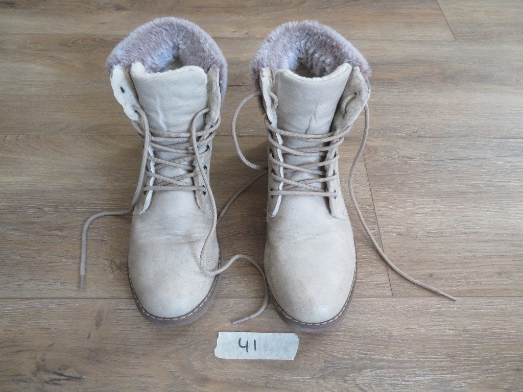 Lichtgrijze veterboots in maat 41, Ophalen, Gedragen, Grijs