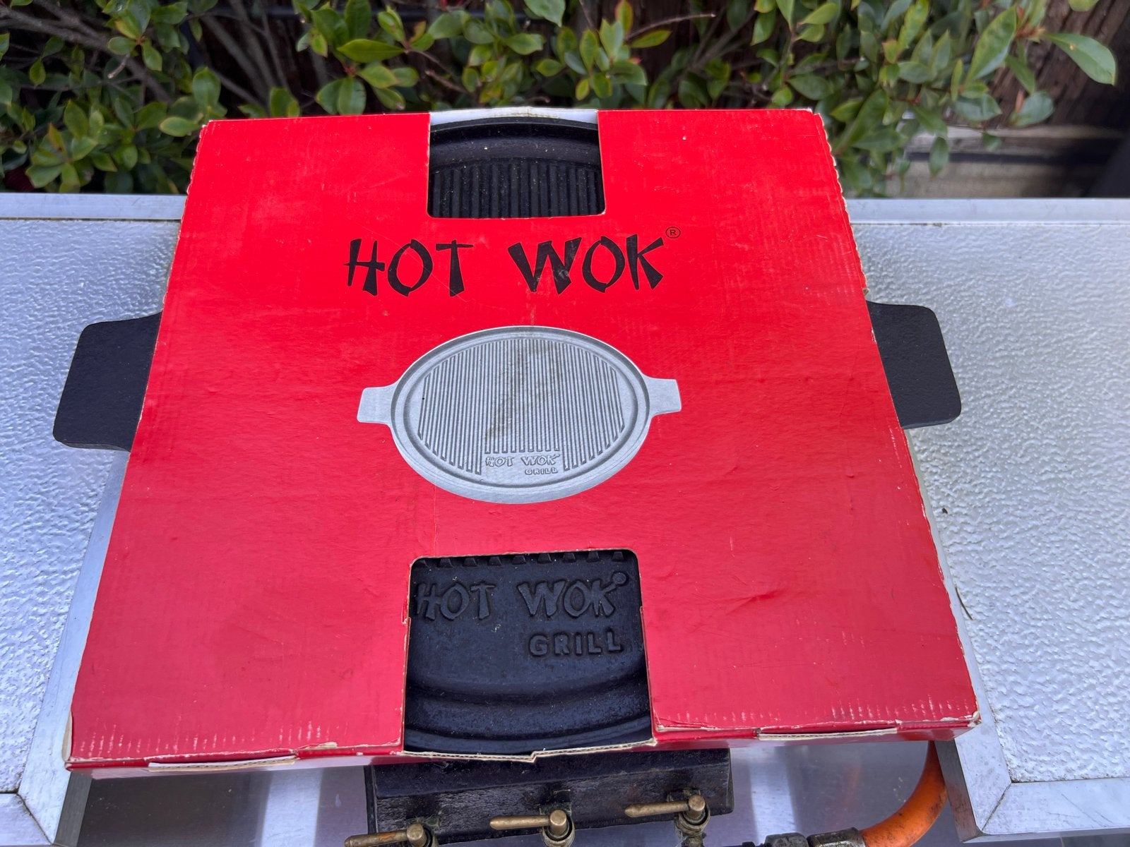 Hot Wok Grill Pan - Gietijzeren Grillplaat, Ophalen of Verzenden, Zo goed als nieuw