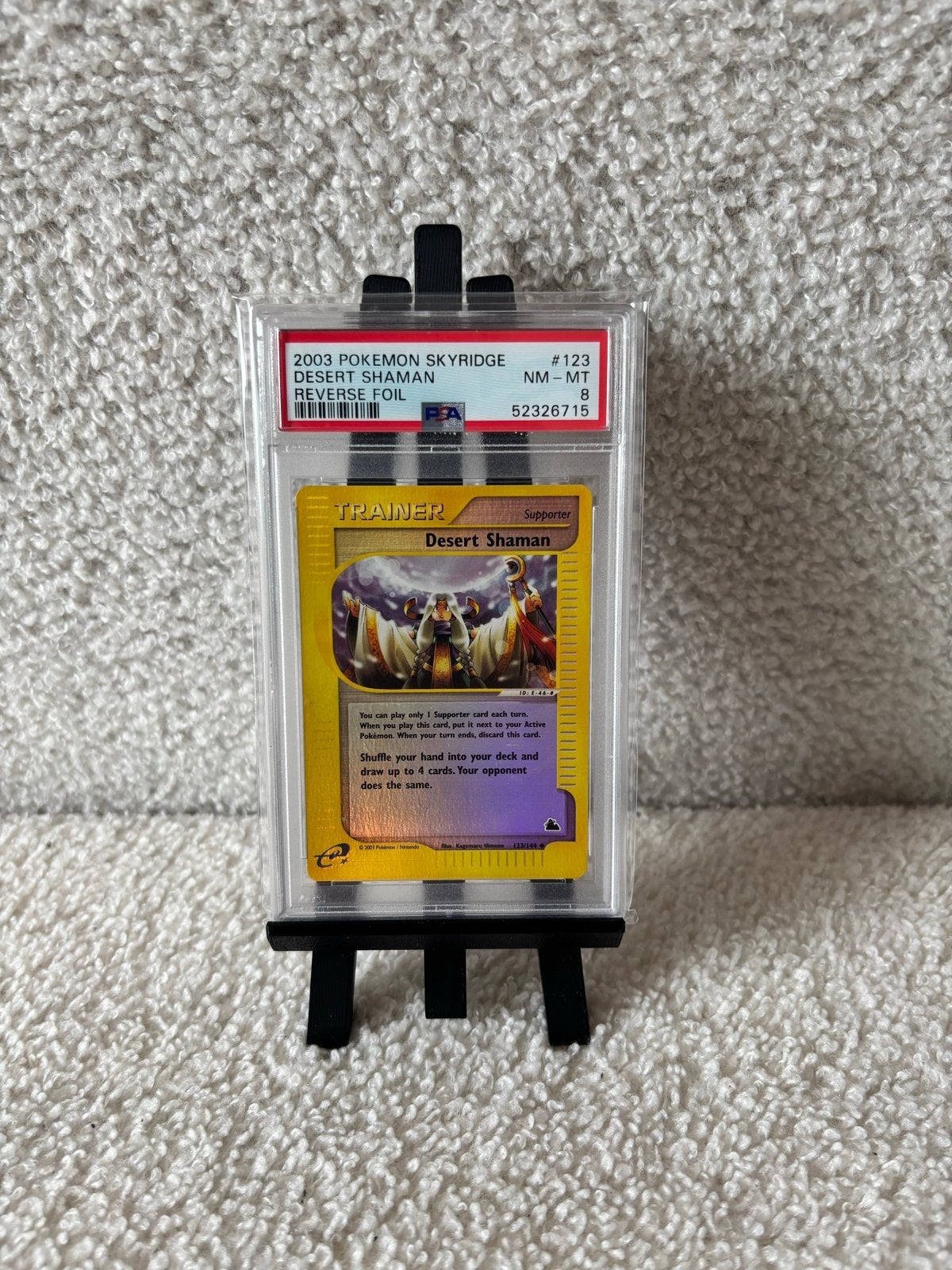 Pokémon Skyridge Desert Shaman Reverse Holo PSA 8, Ophalen of Verzenden, Zo goed als nieuw, Foil